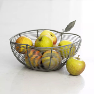 Grand Illusions Wire Apple Basket Grey